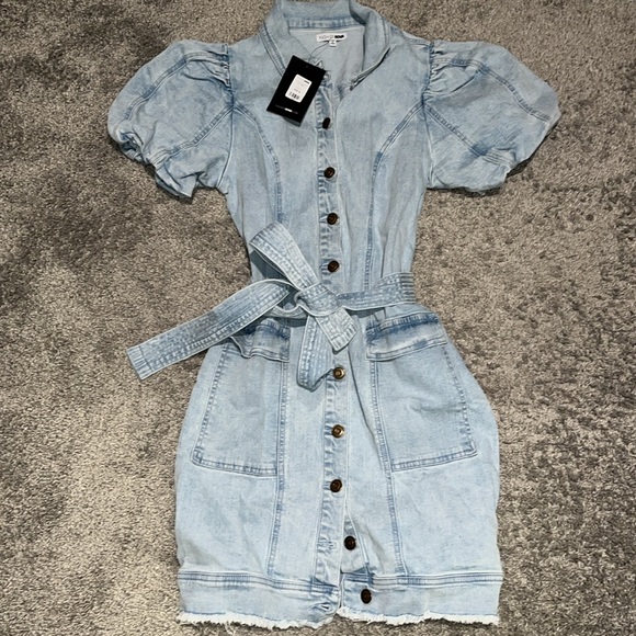 Denim puff sleeve Dress - Picture 5 of 13